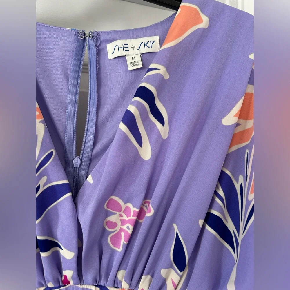 She + Sky Lavender Floral Dress (Women’s M) Looks Brand New! - Picture 5 of 6